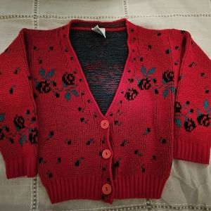 Kids Youth Boy Girl Vintage Hot Fudge Cardigan Green Red